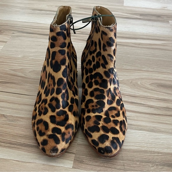 J. Crew Leopard Print Calf Hair Ankle Boots - Picture 2 of 9